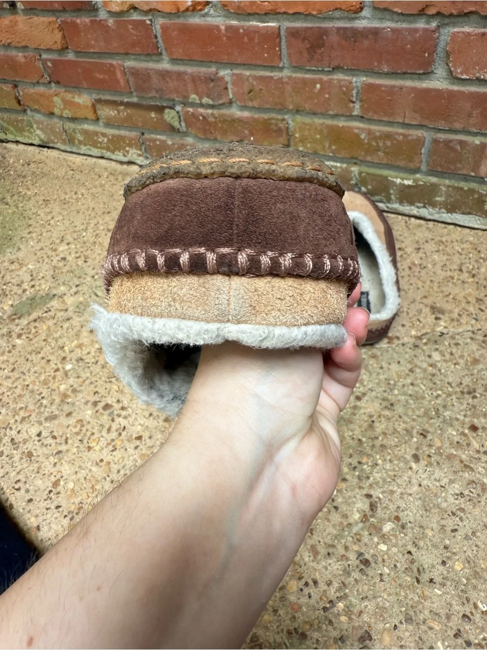 Men’s Sorel Brown Slip-On Slippers with Cream Interior